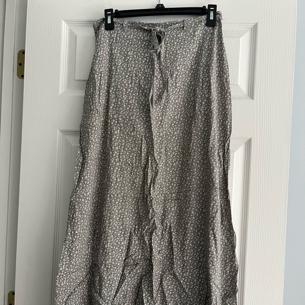Vintage Blue sage green boho maxi skirt